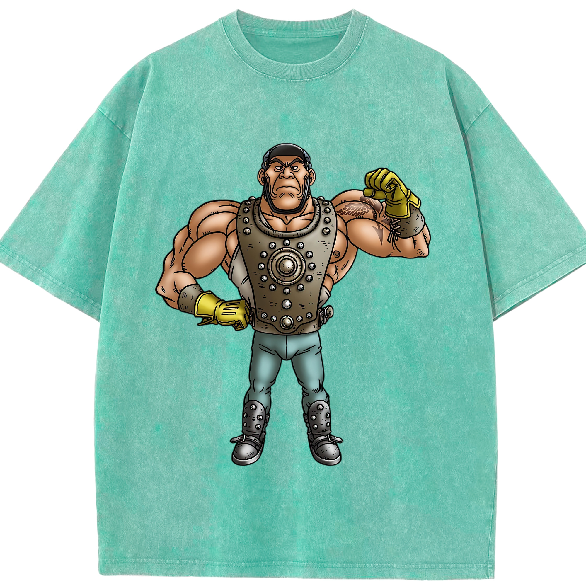（画像用） ドラゴンクエスト Doragon Kuesuto Dragon Quest 綿100% ヴィンテージ風 半袖Tシャツ（フロントプリント）